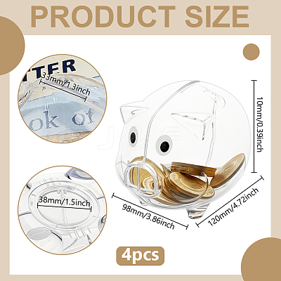4Pcs Plastic Children's Money Banks AJEW-GO0005-16-1