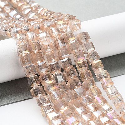 Electroplate Glass Beads Strands LS-EGLA-D018-6x6mm-75-1