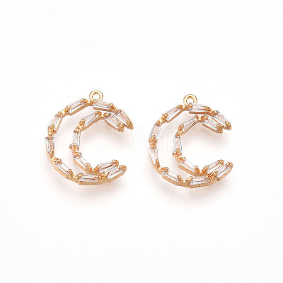 Brass Micro Pave Cubic Zirconia Pendants ZIRC-T016-10-1