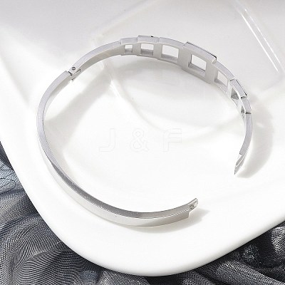 304 Stainless Steel Hinged Bangles for Women BJEW-A011-17P-1