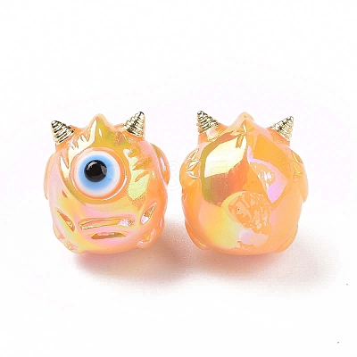 UV Plating Rainbow Iridescent Acrylic Beads OACR-A018-03A-1