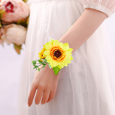 Silk Cloth Imitation Flower Wrist AJEW-CP0001-39-1