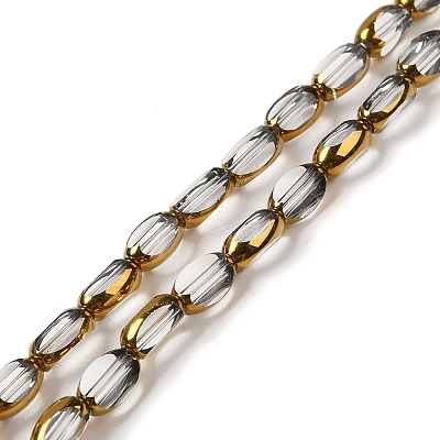 Electroplate Transparent Glass Beads Strands EGLA-Q127-A01-01-1