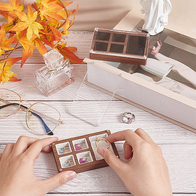 Mini Rectangle Wood Jewelry Presentation Box CON-WH0095-44A-1