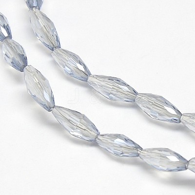 Electroplate Crystal Glass Rice Beads Strands EGLA-F042-A09-1