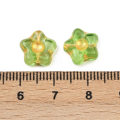 Electroplate and Golden Metal Enlaced Glass Beads EGLA-T029-02F-1