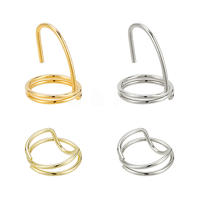 4Pcs 4 Styles Brass Finger Nail Tip Claw Rings MRMJ-NB0001-23-1