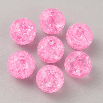 Transparent Crackle Acrylic Beads CACR-WH0002-01A-1
