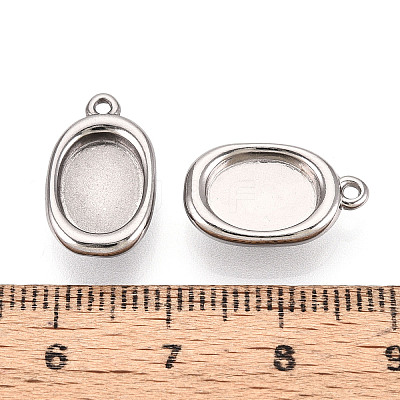 304 Stainless Steel Pendant Cabochon Settings STAS-N114-46B-P-1