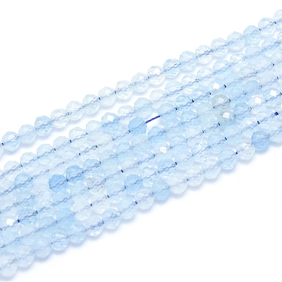 Natural Aquamarine Beads Strands G-D0003-E85-4MM-1