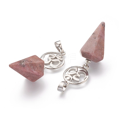 Natural Rhodochrosite Pendants G-O194-05-1
