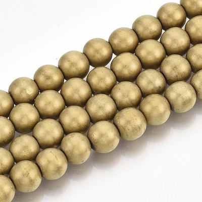 Electroplate Non-magnetic Synthetic Hematite Beads Strands G-R363-10mm-01-1