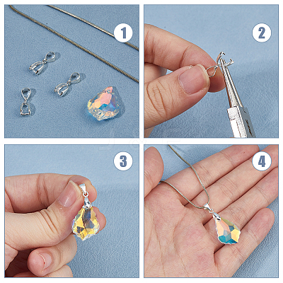 4Pcs 925 Sterling Silver Ice Pick Pinch Bails FIND-HS0002-08C-1