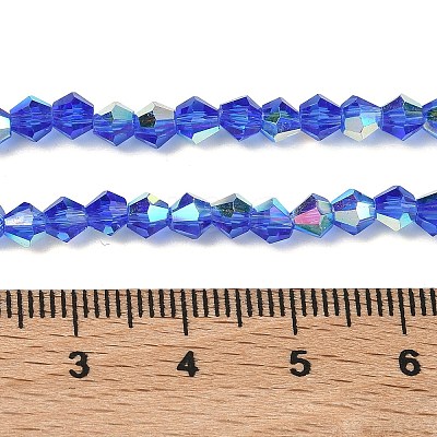 Electroplate Transparent Glass Beads Strands EGLA-K015-18M-1