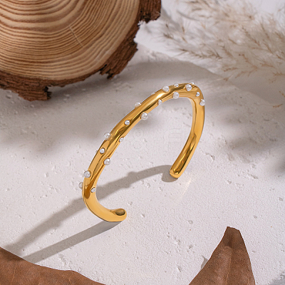 304 Stainless Steel Cuff Bangles for Women CB8538-1