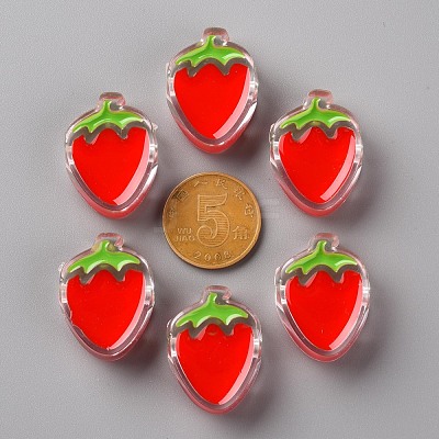 Transparent Enamel Acrylic Beads X-TACR-S155-003F-1