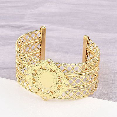 304 Stainless Steel Cuff Bangle Making BJEW-P363-01G-1