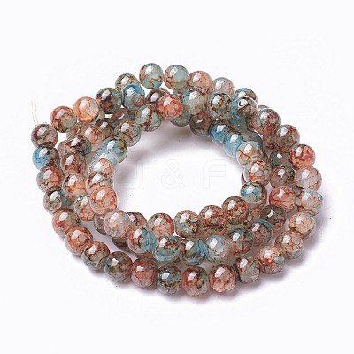Spray Painted Glass Beads Strands GLAA-A038-C-76-1
