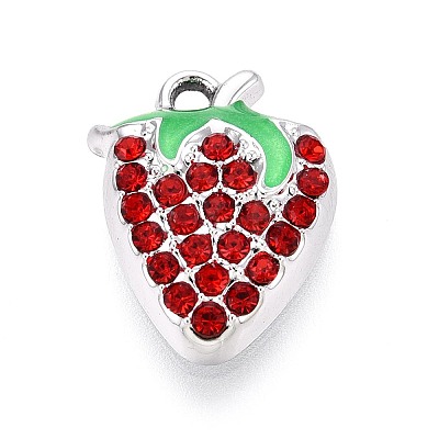 Alloy Rhinestone and Enamel Pendants PALLOY-T092-42P-02-1
