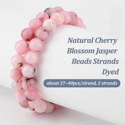 2 Strands Natural Cherry Blossom Agate Beads Strands G-OC0005-18-1