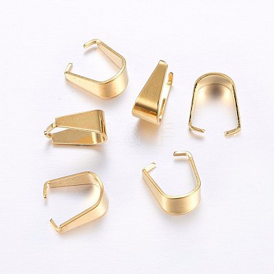 201 Stainless Steel Snap on Bails X-STAS-O098-11G-04-1