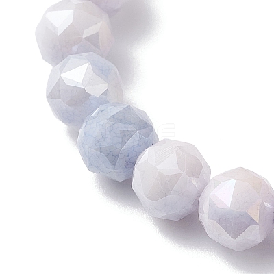 Electroplate Glass Round Beads Stretch Bracelets for Women BJEW-JB12630-01-1