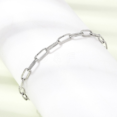 4MM 304 Stainless Steel Textured Paperclip Chain Bracelets for Man and Women SA-CBAB767-11P-1
