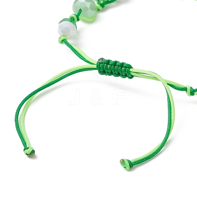 Glass and Braided Nylon Thread Beaded Bracelets BJEW-JB11509-1