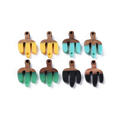 Opaque Resin & Walnut Wood Links Connectors RESI-T035-41-1