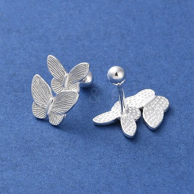 999 Fine Silver Butterfly Cartilage Earrings EJEW-P296-13S-1