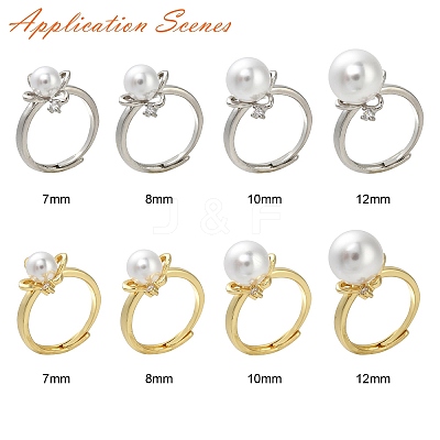 Adjustable Brass Finger Cup Peg Ring Settings ZIRC-I049-07-1