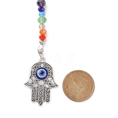 Chakra Glass Dowsing Pendulum Pendants PALLOY-JF01064-1