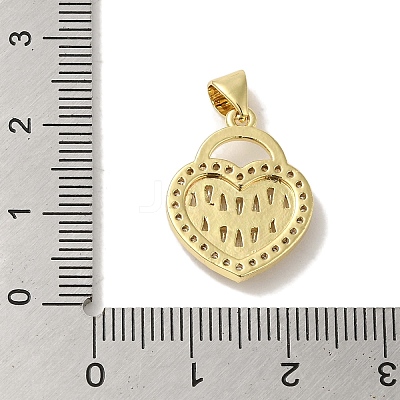 Rack Plating Brass Micro Pave Cubic Zirconia Pendants KK-P272-10G-1