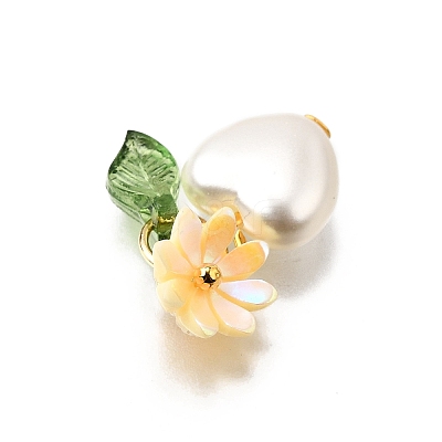 ABS Plastic Imitation Pearl Charms PALLOY-JF04029-1
