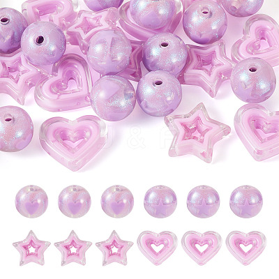 24Pcs 4 Styles Acrylic Beads Sets OACR-TA0002-84B-1