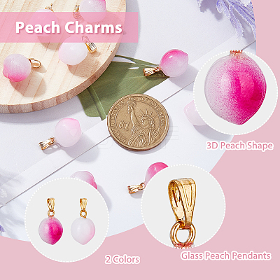 100Pcs 2 Colors Opaque Spray Painted Glass Pendants GLAA-DC0001-25-1