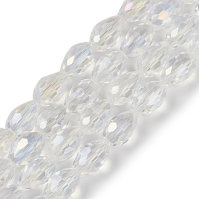 Transparent Electroplate Glass Beads Strands EGLA-N013-T4mm-B-M-1