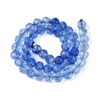 Crackle Transparent Glass Beads Strands GLAA-N068-06A-02-1