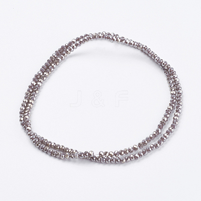 Electroplate Glass Beads Strands GLAA-F078-FR05-1