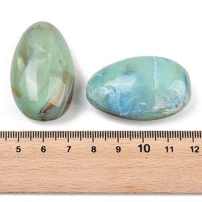 Two Tone Opaque Acrylic Imitation Gemstone Beads OACR-T033-10B-1