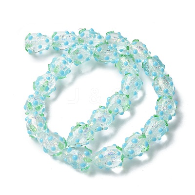 Handmade Foil Lampwork Bumpy Beads Strands FOIL-Z001-05A-1