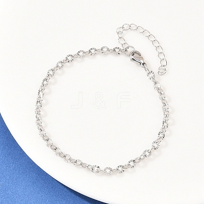 201 Stainless Steel Oval Link Chain Bracelets for Women BJEW-G767-01F-P-1