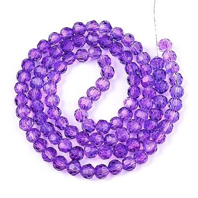 Baking Paint Transparent Glass Beads Strands DGLA-A035-T6mm-A11-1