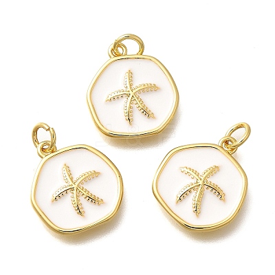 Brass Enamel Pendants KK-Q043-11G-B-1