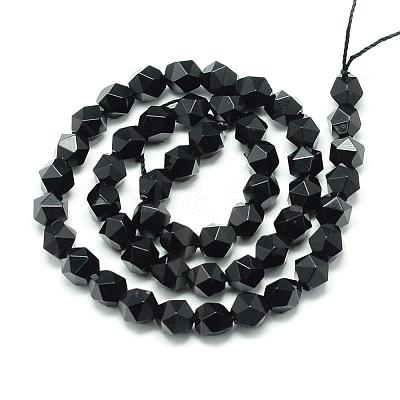 Natural Black Onyx Beads Strands G-S149-02-8mm-1