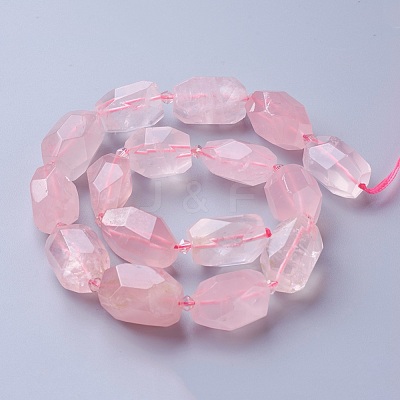 Natural Rose Quartz Beads Strands G-P434-40-1