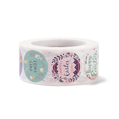 8 Patterns Easter Theme Self Adhesive Paper Sticker Rolls X1-DIY-C060-03J-1