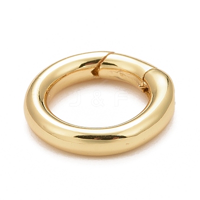 Rack Plating Brass Spring Gate Rings KK-M229-48G-1