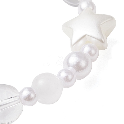 ABS Plastic Imitation Pearl & Glass Beads Stretch Bracelets for Women BJEW-JB11864-1