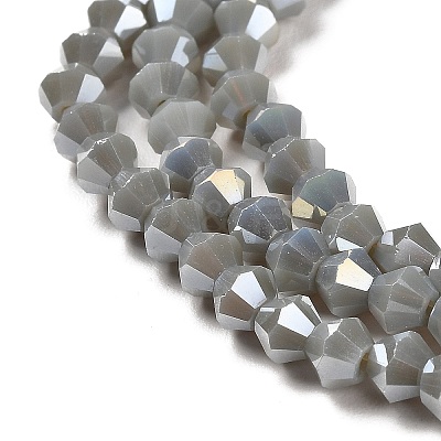 Opaque Solid Color Electroplate Glass Beads Strands EGLA-A039-P4mm-B14-1